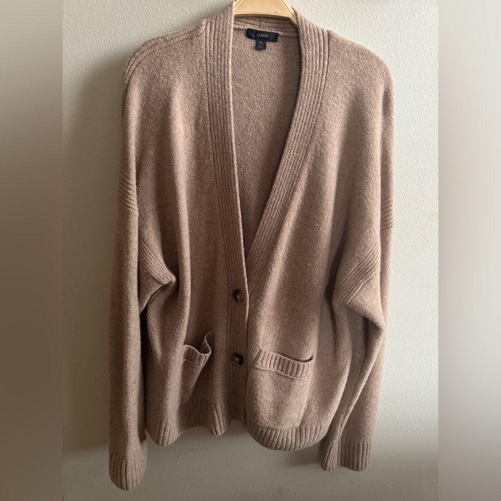 J. Crew Classic Tan Cardigan - Size XL